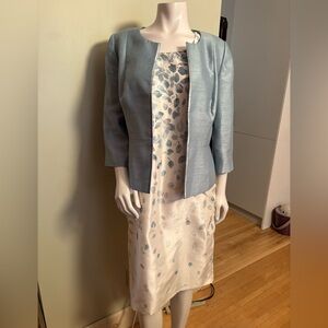 Jacques Vert ivory shantung shift dress (12) with jacket (10)